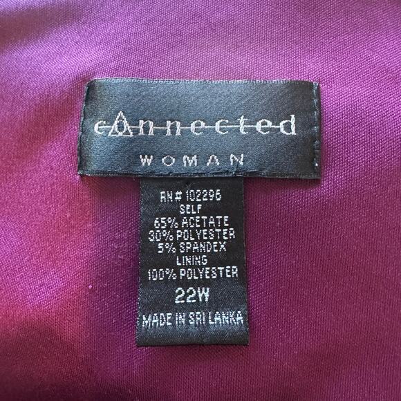 Connected Woman Purple Plus 22W Overlay Cape Dress Formal Mother of Bride - Picture 9 of 10